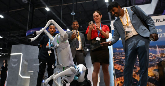 Robot dog on a leash