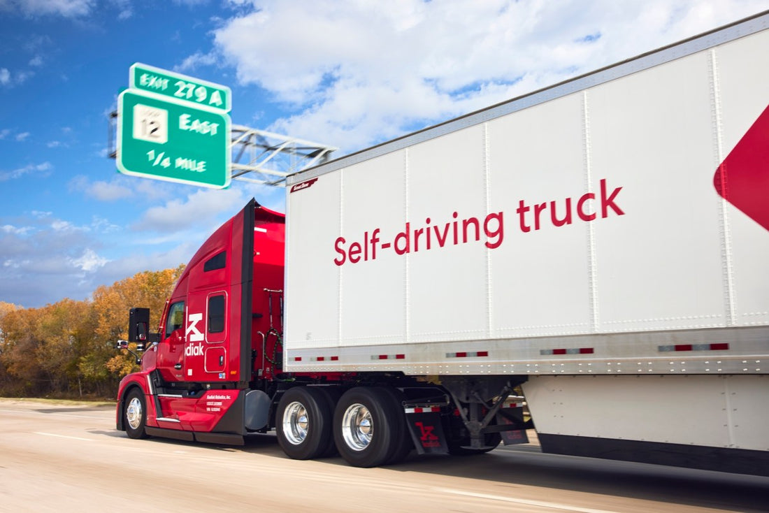 A self-driving truck on a California highway