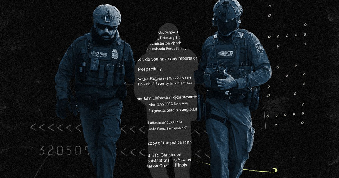 Diagram showing flow of defendant information from county prosecutor's office to ICE without a warrant