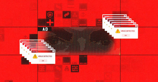 Diagram showing a malicious ad injecting spyware into a smartphone's operating system