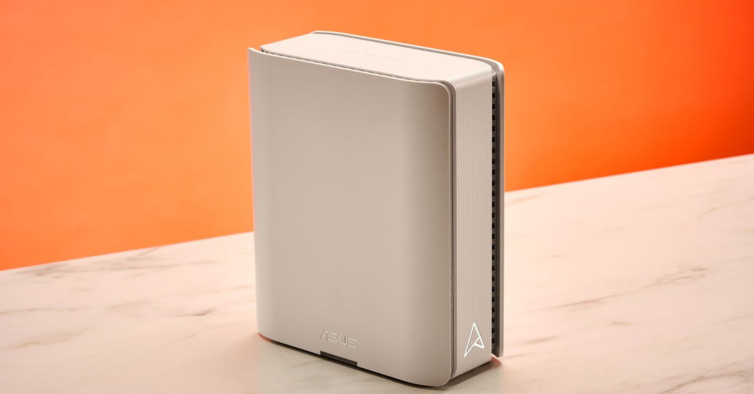 Close-up of a Wi‑Fi router with a US flag overlay indicating domestic manufacturing compliance