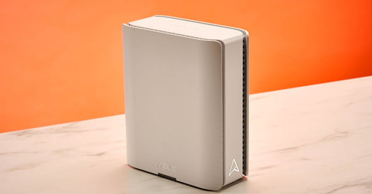 Close-up of a Wi‑Fi router with a US flag overlay indicating domestic manufacturing compliance