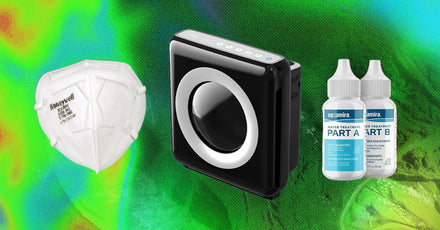 Emergency kit with food, water, and first aid supplies