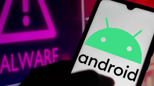 Android device with a warning sign