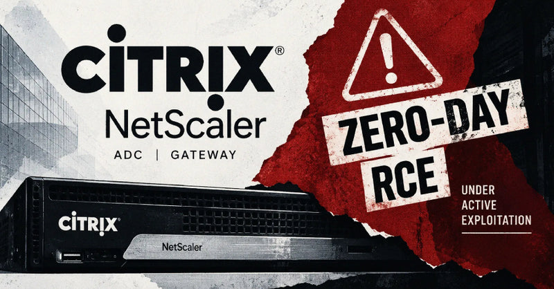 Diagram showing the architecture of Citrix NetScaler ADC with highlighted vulnerable components