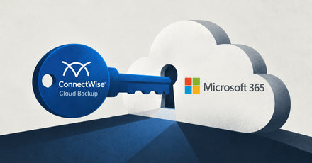 Diagram showing a compromised third‑party backup service credential granting access to multiple Microsoft 365 tenants