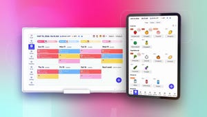 A smart calendar on a kitchen counter