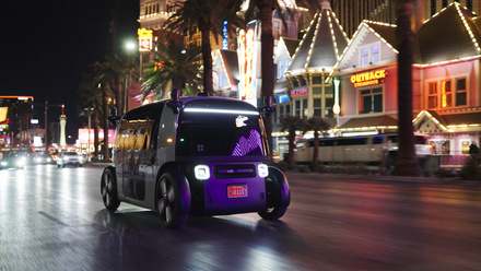 A self-driving car on the road