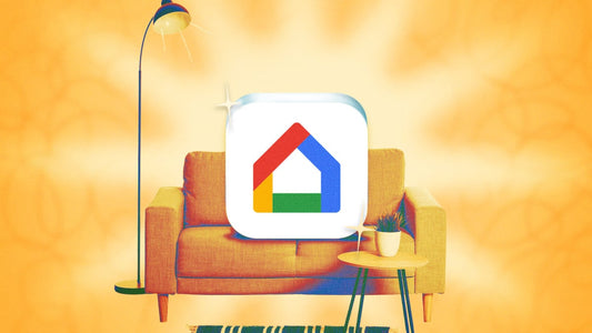 A Google Home device on a table