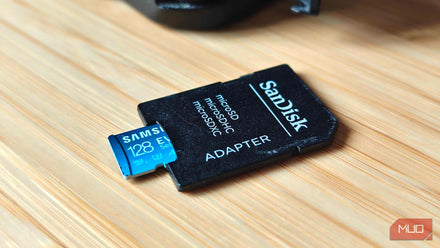 Close-up comparison of an authentic SD card label versus a counterfeit label highlighting branding differences