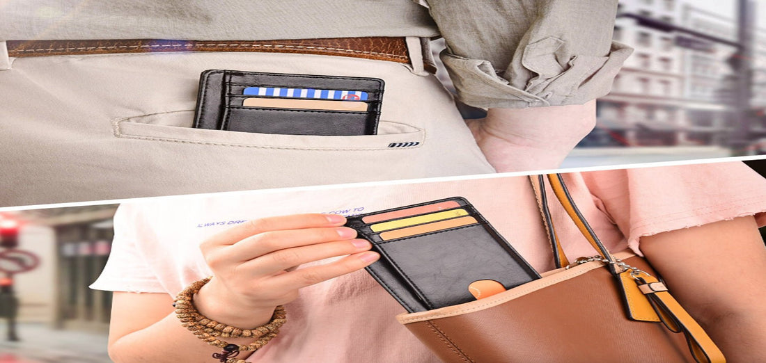 RFID Anti-Tracking Wallets for personal data protection in pocket and bag settings.