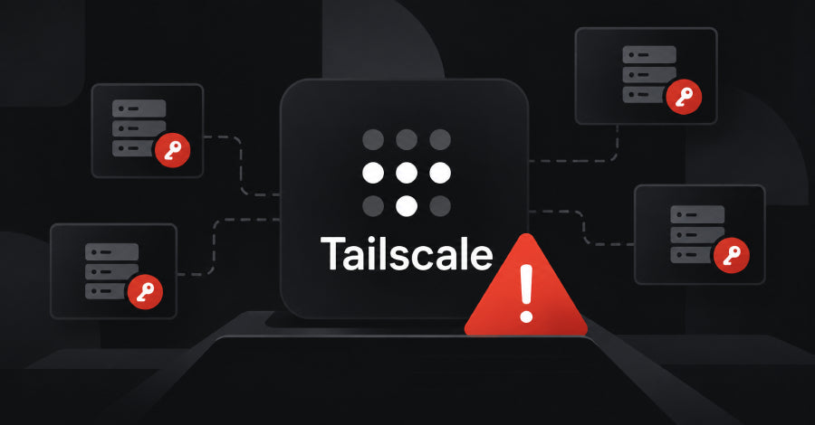 Diagram showing a Tailscale mesh with a compromised node forwarding SSH to a target server