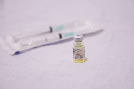 A healthcare provider administering a lenacapavir injection
