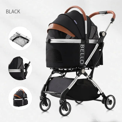 Foldable Four-Wheel Pet Stroller by Anti Spier