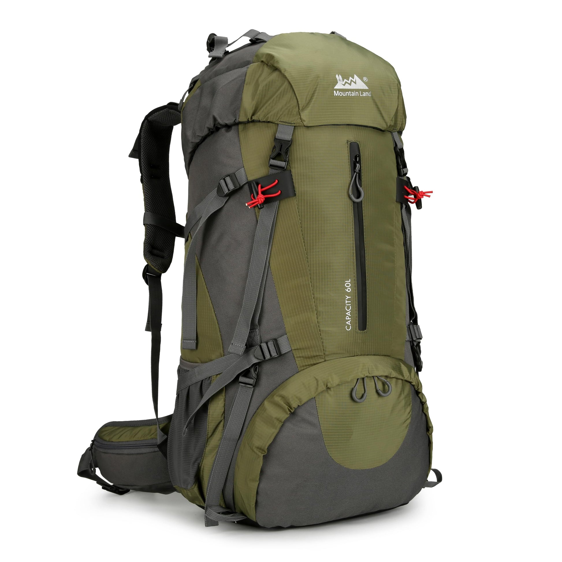 Mountain Land 60L Hiking Waterproof Camping Backpack - Lightweight Durable Large Camping Backpack with Rain Cover Outdoor Sport Backpacking Daypack with Shoe Compartment for Travel Climbing Army Green by Anti Spier
