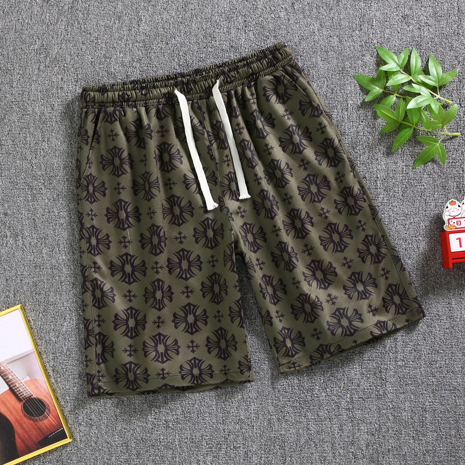 Quarter pants Men's summer beach pants Men's casual running shorts Men's 5 straight leg pants trend by Hypersku