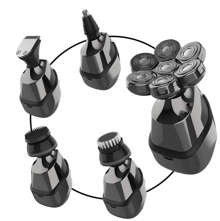 7D Cordless Shaver Hair Trimmer Men’s 5-In-1 Electric Head Shaver Razor Men Wet by Anti Spier