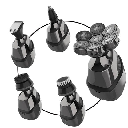 7D Cordless Shaver Hair Trimmer Men’s 5-In-1 Electric Head Shaver Razor Men Wet by Anti Spier