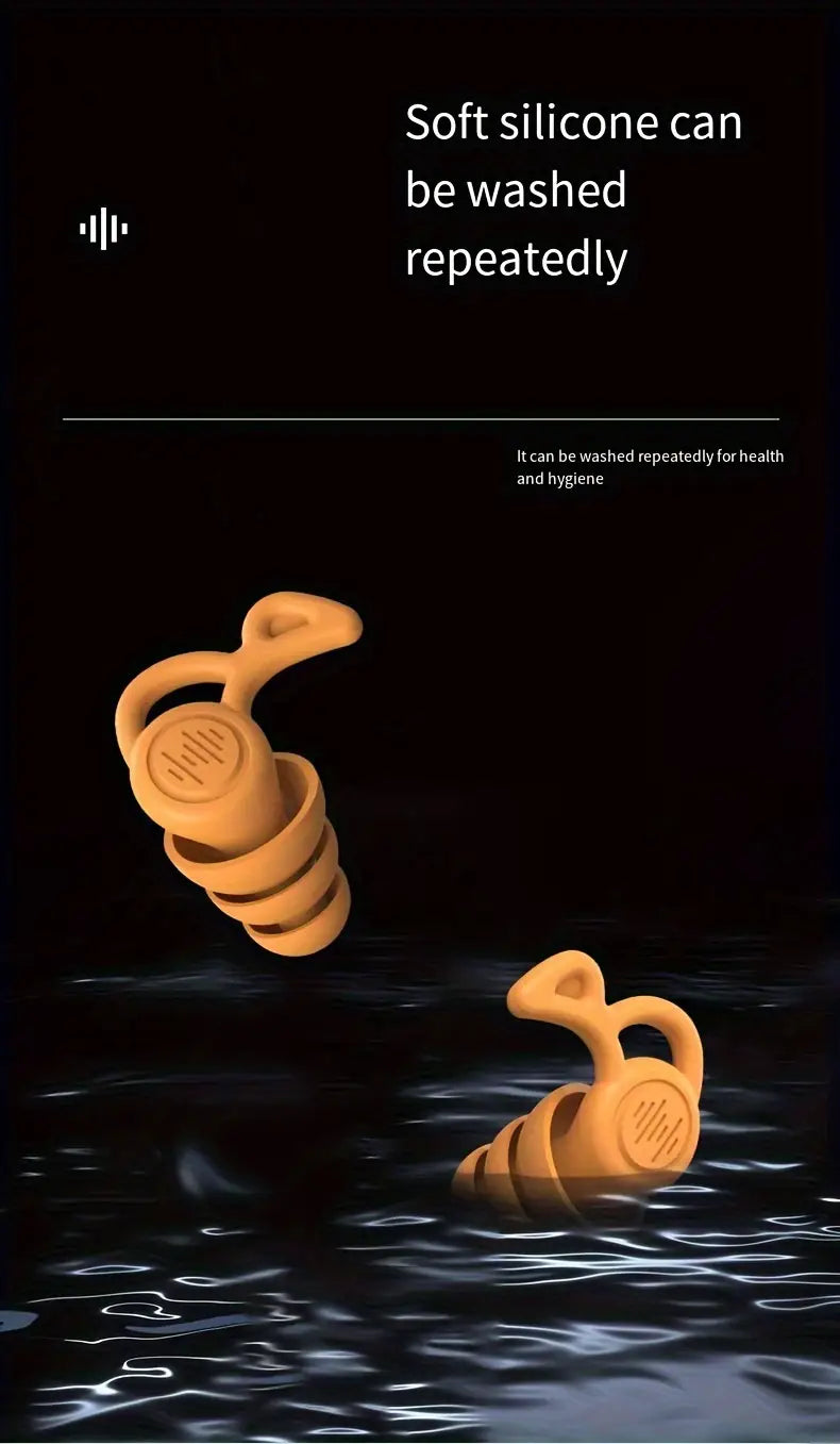 Silicone Noise-Canceling Earplugs for Sleeping - Reusable, Snore & Swimming Comfort, Quiet Night's Rest by Anti Spier