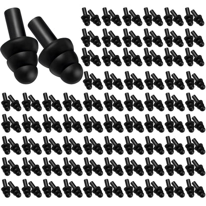 TrelaCo 200 Pairs Silicone Ear Plugs Soft Reusable Waterproof Ear Plugs for Sleeping Noise Swimming Hearing Protection Earplugs Shooting Construction Hunting Music Concerts (Black) by Anti Spier