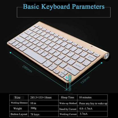 Mini Wireless Keyboard And Mouse Set Waterproof 2.4G For Mac Apple PC Computer by Anti Spier
