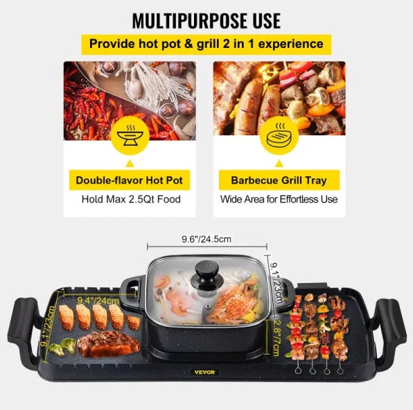 Multifunctional Teppanyaki Grill Pot With Dual Temp Control by Anti Spier