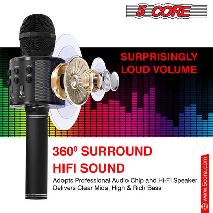 5Core Wireless Karaoke Microphone Bluetooth Mic Portable Handheld Microfonos Inalambricos by Anti Spier