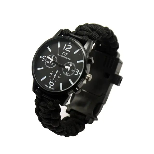 Outdoor Multi function Camping Survival Watch Bracelet Tools With LED Light by Anti Spier