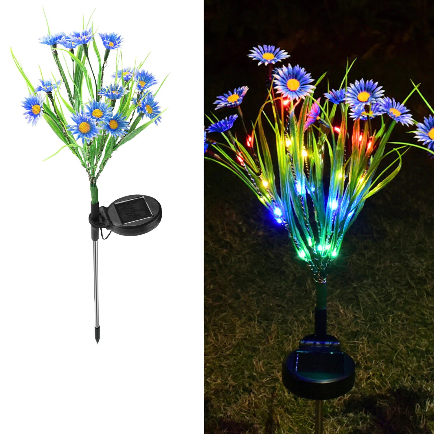 Solar Garden Lights LED Flower Stake Lamp Outdoor Yard Waterproof Patio Decor by Anti Spier