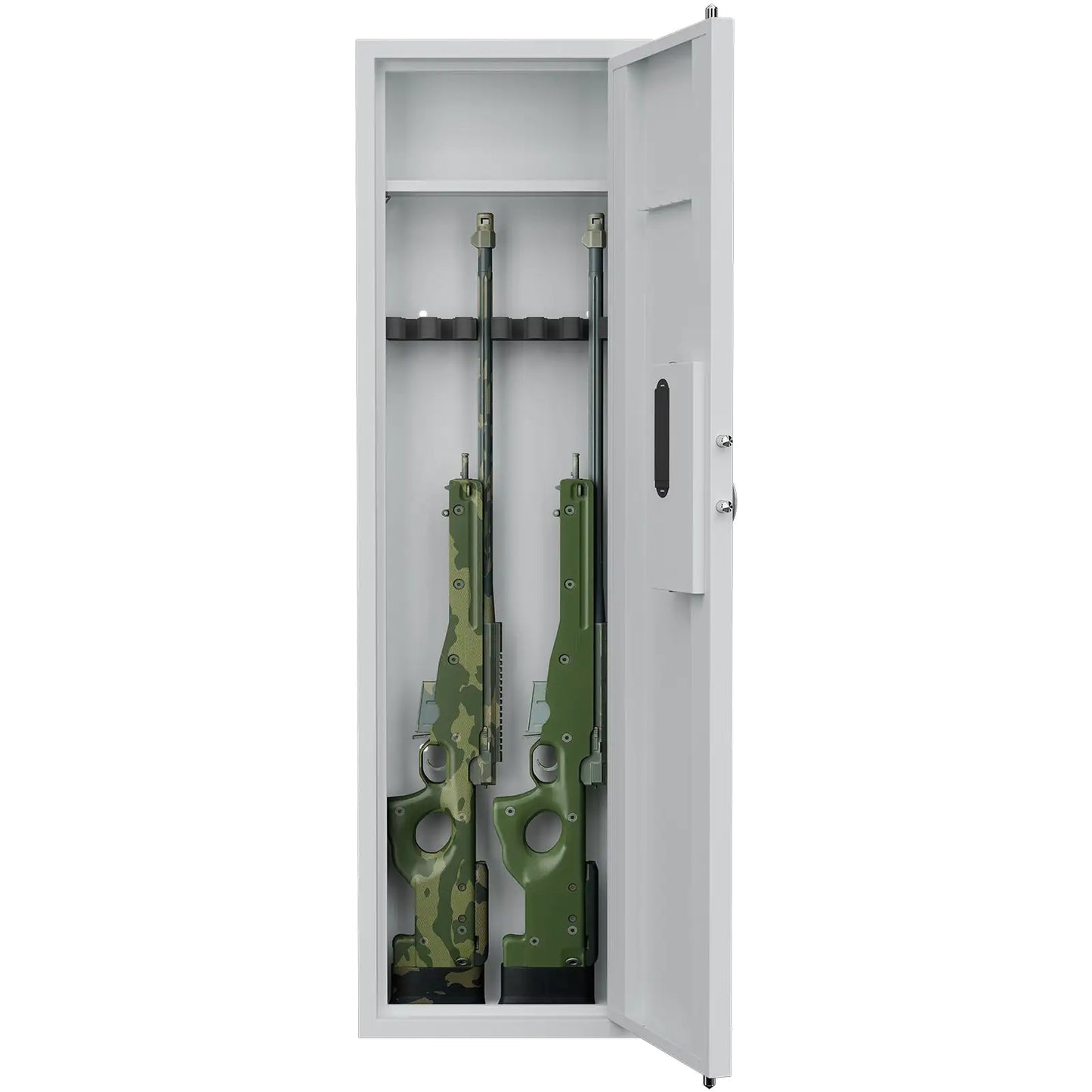 53Passwod Touch Panel In-Wall Safe,Hidden Wall Gun Safe For Rifles With Adjustable Shelves,Assembled Storage Multifunctional Wall Safe For Firearm And Valuables White-Digital by Anti Spier