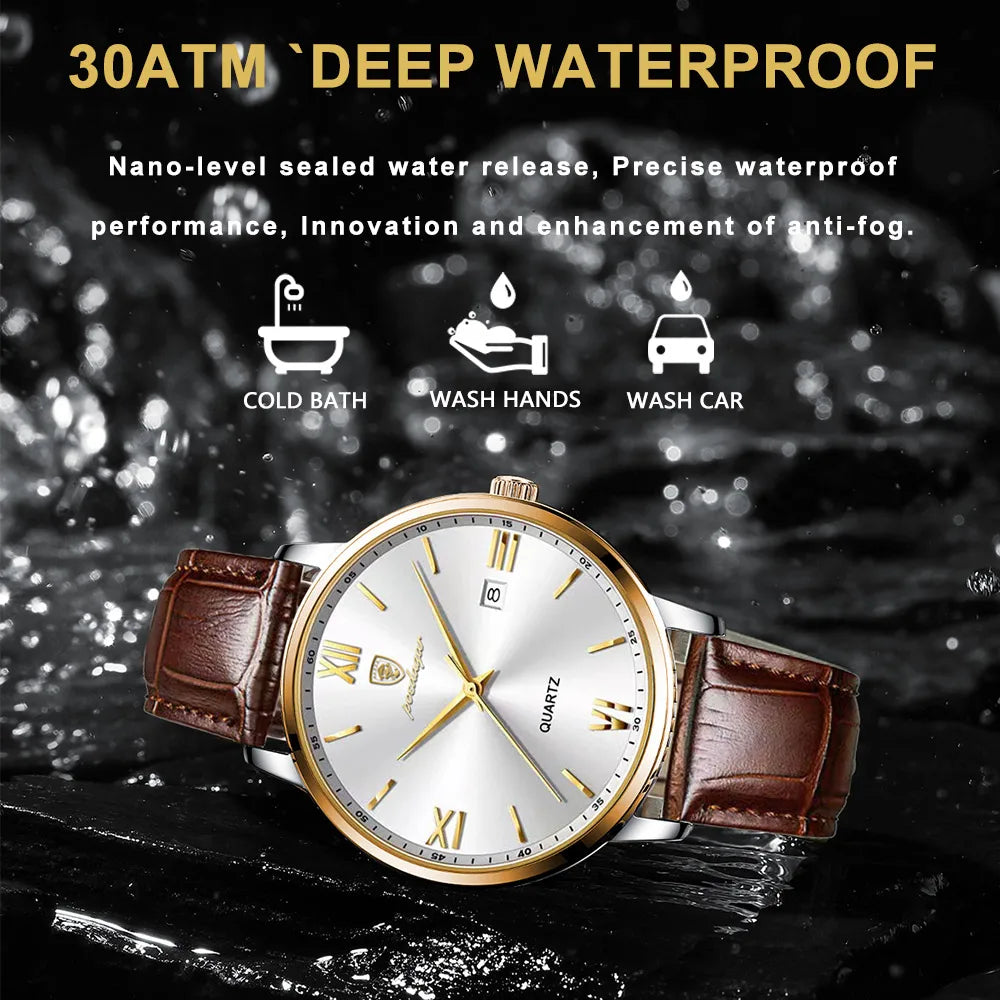 Leather Men Quartz Luxury Watches by Anti Spier