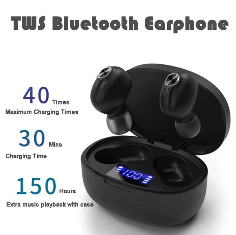 TWS Bluetooth Earbuds Waterproof Bluetooth 5.1 Headset Noise Cancelling Wireless by Anti Spier