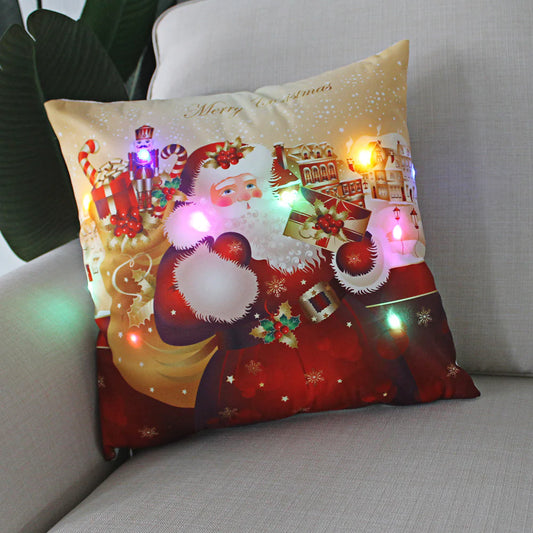 Super Soft Plush Christmas LED Lantern Pillowcase by Anti Spier