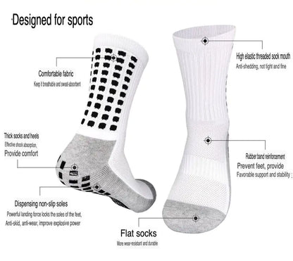 3 Pair Sport Socks Anti Slip W/ Grip Soccer Men Football Basketball Sock Premium by Anti Spier