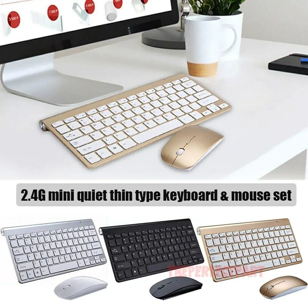 Mini Wireless Keyboard And Mouse Set Waterproof 2.4G For Mac Apple PC Computer by Anti Spier