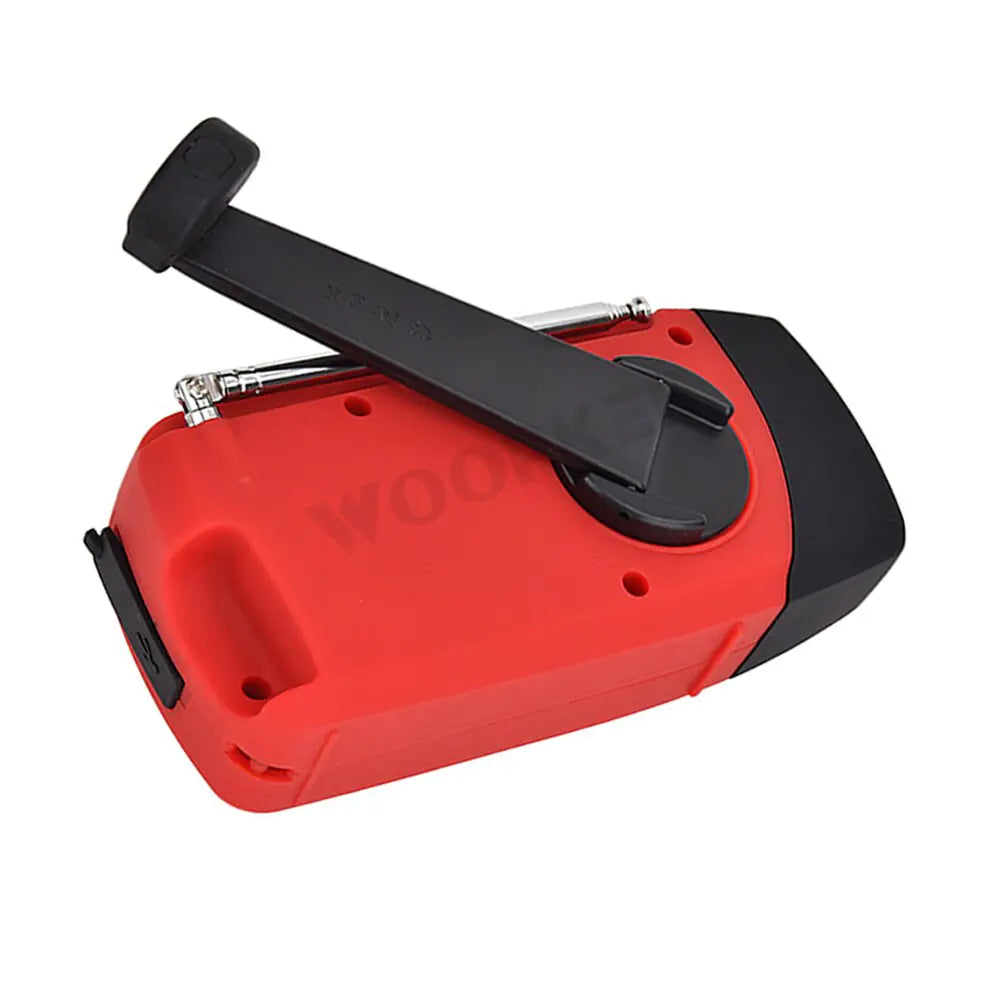 Emergency Radio with Flashlight — Solar, Hand Crank & USB Powered by Anti Spier