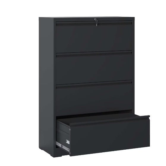 Horizontal Metal Lockable Filing Cabinet 4 Drawers by Anti Spier