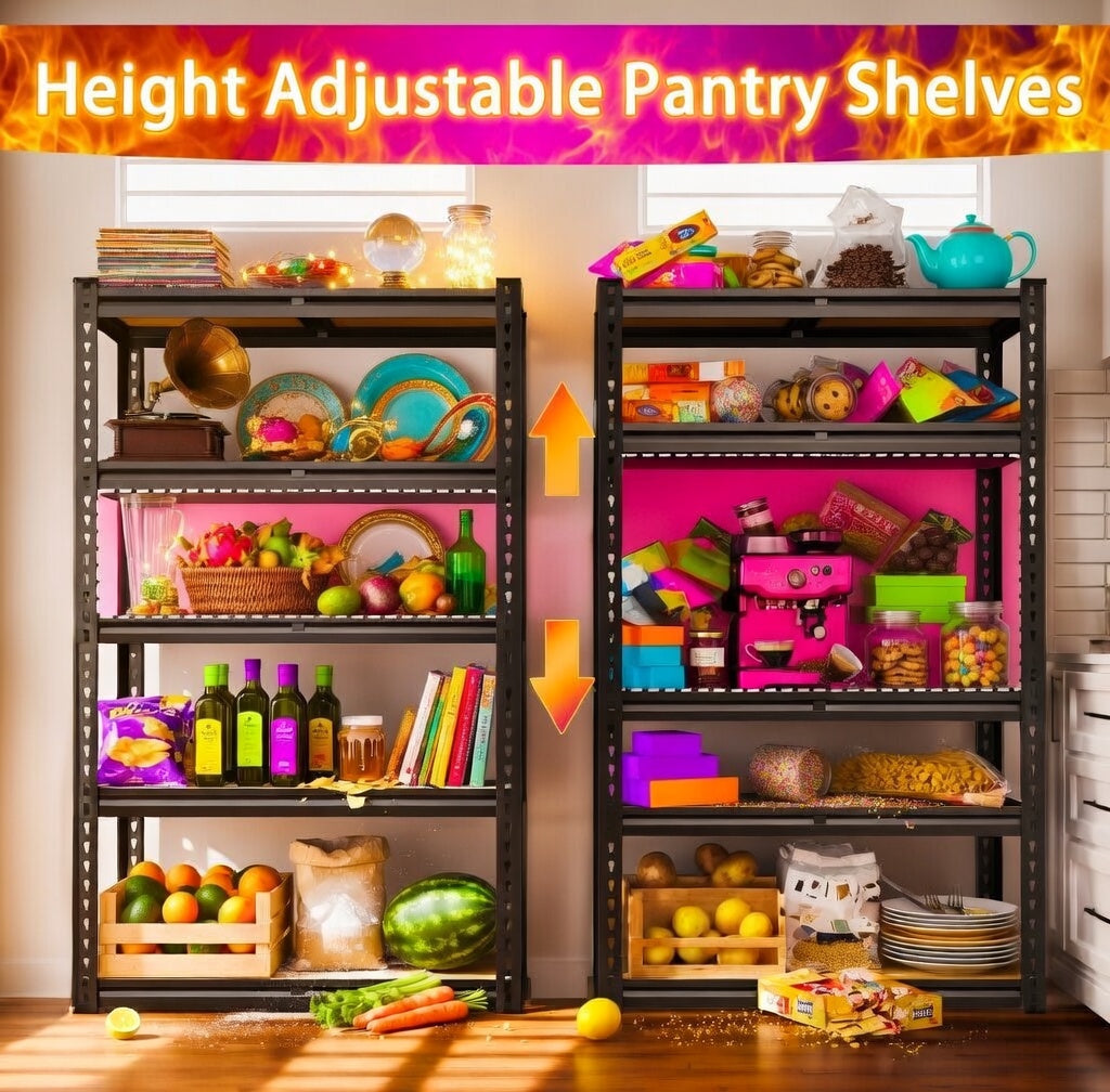5-Tier Heavy Duty Metal Storage Shelves, Shelving Units, Adjustable Racks by Anti Spier