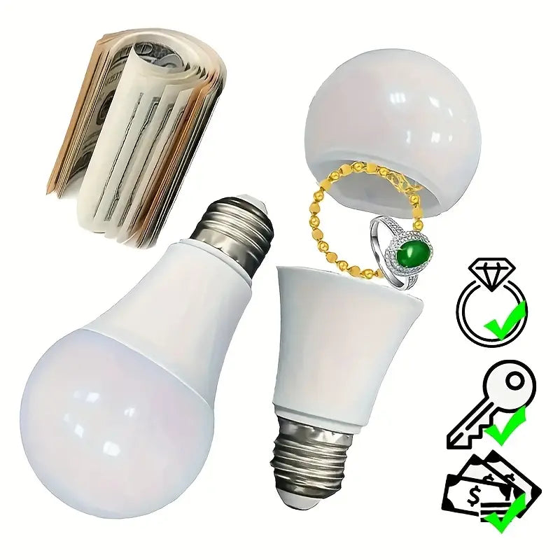 1-Pack Realistic Light Bulb Safe Box with Combination Lock | Waterproof Transparent Plastic Hidden Storage for Cash, Jewelry, Valuables | No Battery Needed, Locking Storage Box by Anti Spier