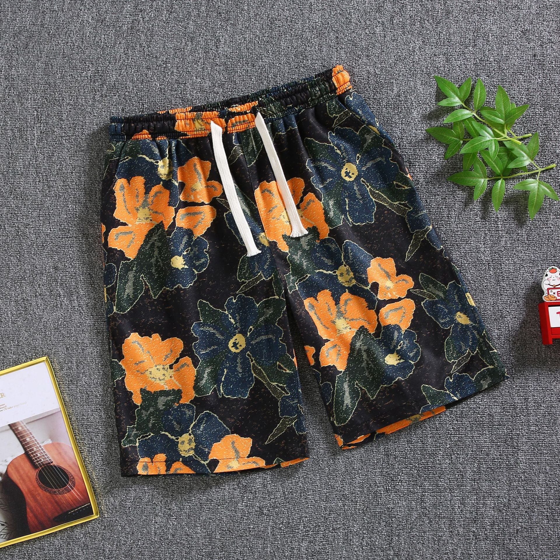 Quarter pants Men's summer beach pants Men's casual running shorts Men's 5 straight leg pants trend by Hypersku
