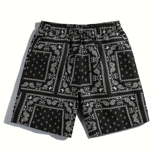 Men's casual shorts for summer, trendy and fashionable, multi-colored cashew flower loose large-sized shorts for men by Hypersku