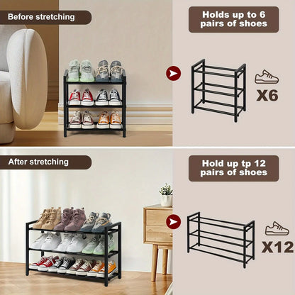 Expandable 3-Tier Metal Shoe Rack by Anti Spier