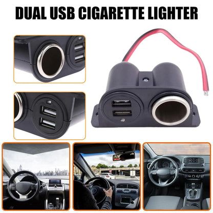 Car Cigarette Lighter Socket Splitter Dual USB Charger Power Adapter Outlet 12V by Anti Spier