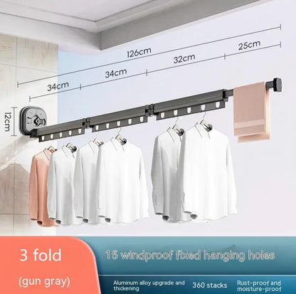 Retractable Aluminum Suction Cup Clothes Hanger by Anti Spier