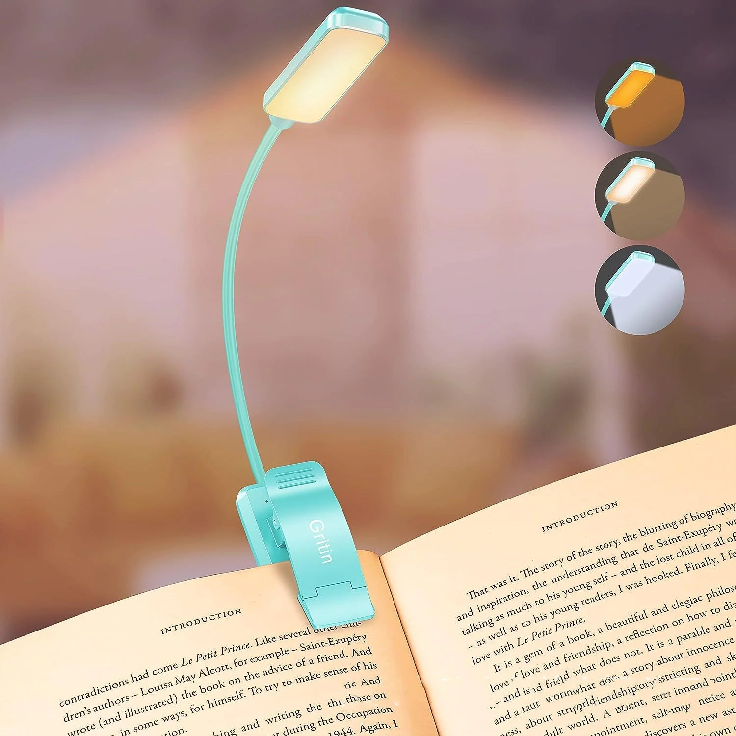 Minimalist LED Rechargeable Book Light by Anti Spier