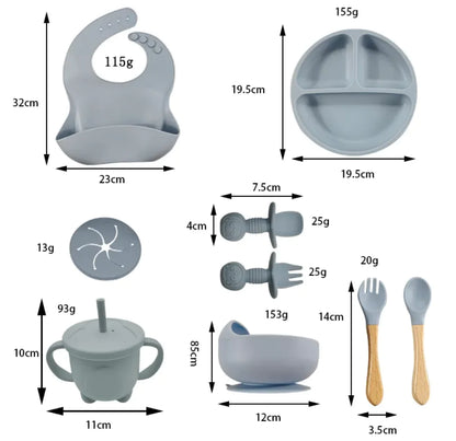 Baby Silicone Feeding Tableware Set by Anti Spier