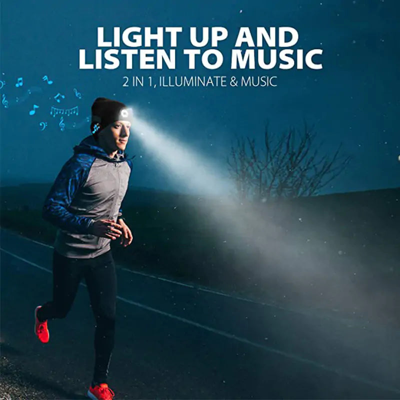LED Hat With Stereo Headset by Anti Spier