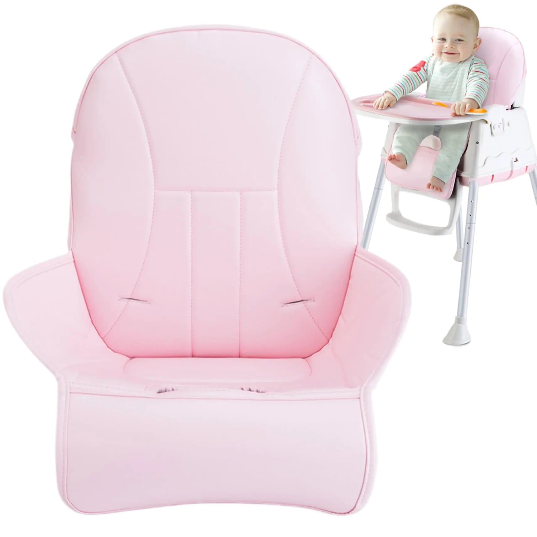 High Chair Cushion Soft PU Leather High Chair Cover Replacement Baby High Chair Cover Thick Pad for High Chair Non Slip Stroller Cushion for Toddler Baby Little Boys Girls 3 by Anti Spier