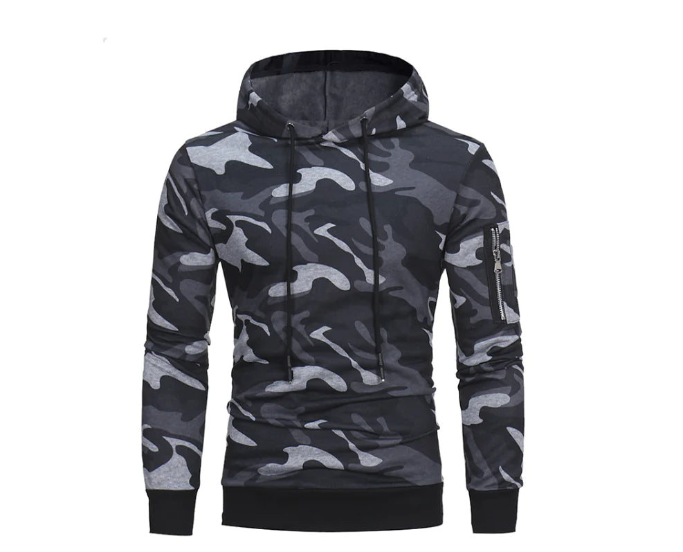 Camo Hoodie Sweatshirt with Hood by Anti Spier