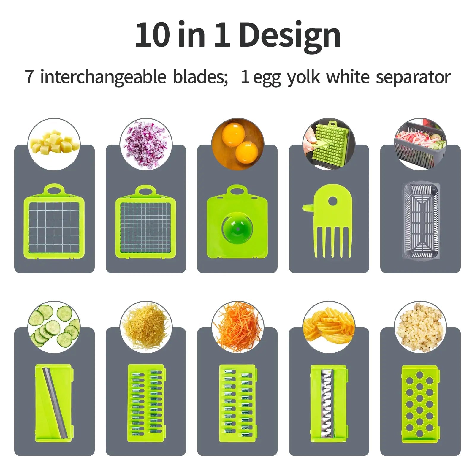 10 in 1 Multifunctional Cutter Shredder Slicer by Anti Spier